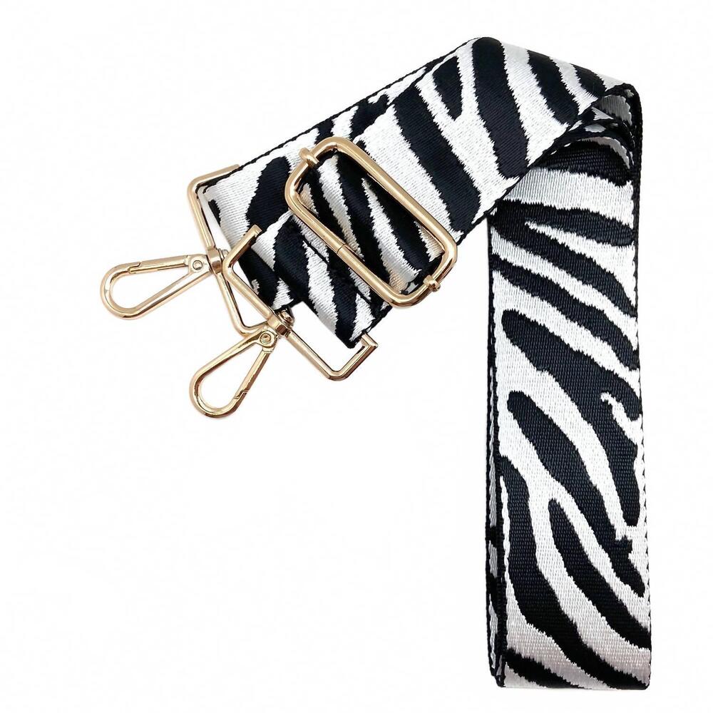 NEW CTHRU women's tiger print adjustable crossbody bag strap in black and white
